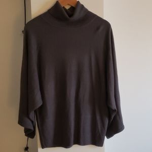 BCBG Gray Turtleneck Sweater with Batwing Sleeve